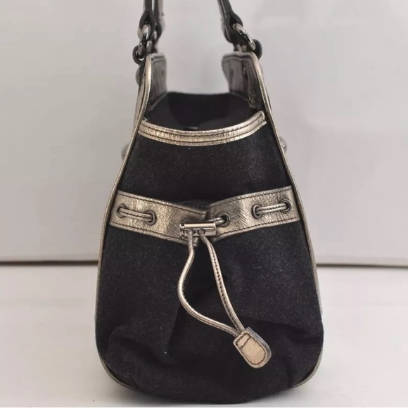 Authentic Burberry Blue Label wool and leather shoulder bag. Unique. - Picture 7 of 12